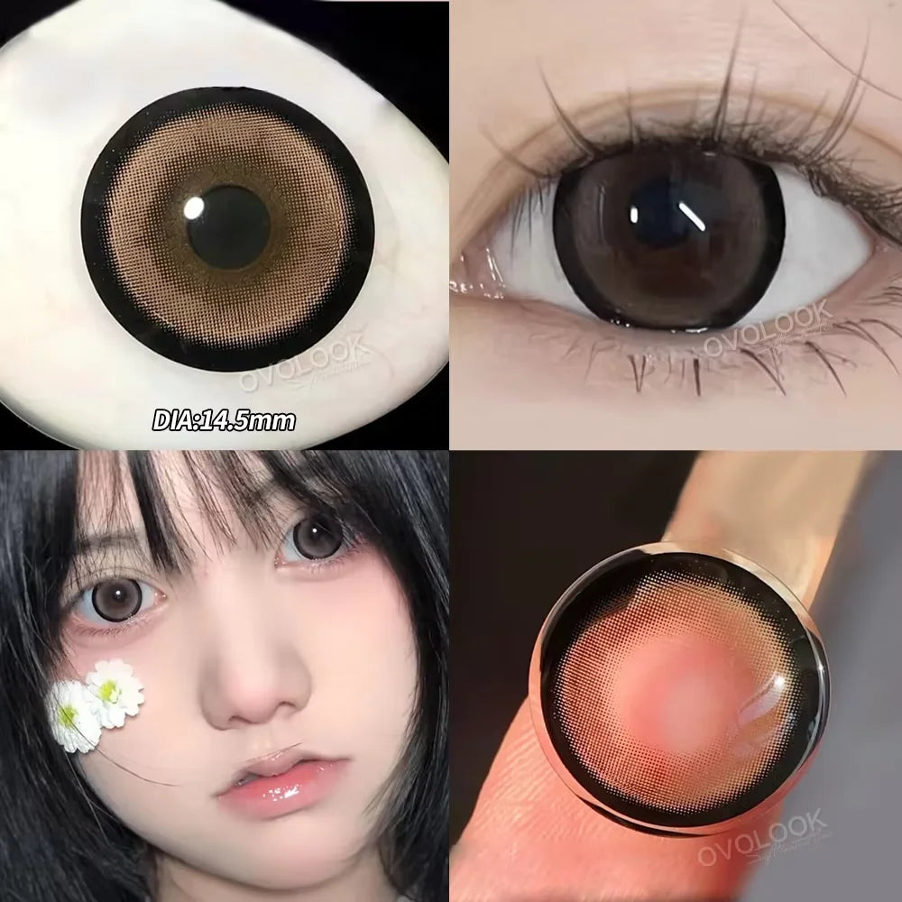 1 Pair Beauty 10 Colors Contact Lenses for Eyes Natural Pupil Color Lens Eyes for Myopia Free Shipping Half A Year Use