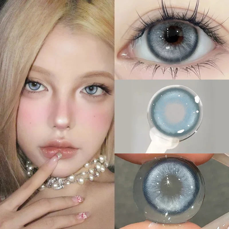 1 Pair Hot Selling Color Contact Lenses With Prescription Myopia Lenses Green Lens for Women Makeup Yearly Fast Shipping
