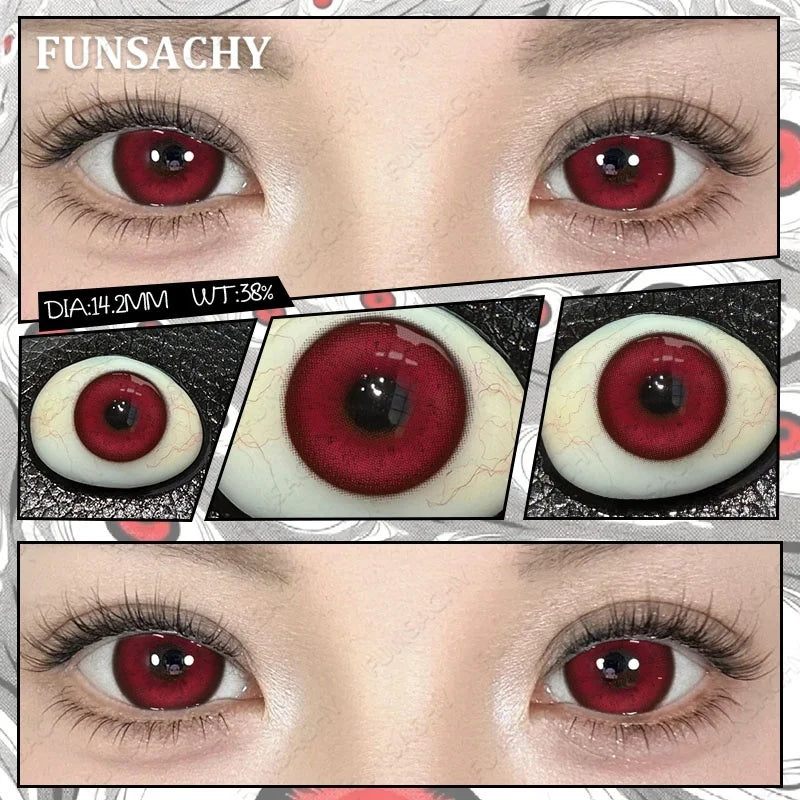 Cosplay Lenses White Black Contact Lenses for Halloween Party Makeup Contact Lens 14.0mm/14.5mm Anime Cosplay Softlens