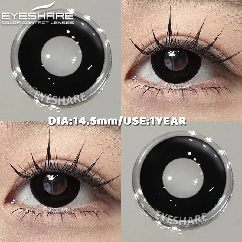 1 Pair red/white cosplay color contact lenses for eyes crazy Halloween Eye makeup Role playing Eye cosmetics color lens