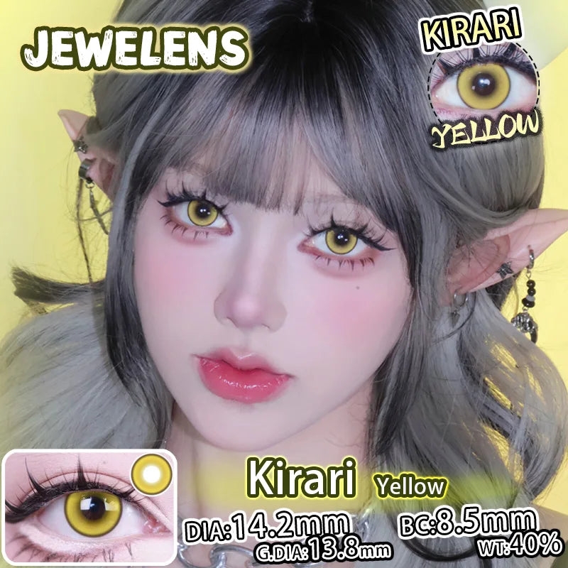 2pcs Color Contact Lenses Anime Golden Yellow Purple Pupil 6months Halloween Cute Eye Circle Lens 14.2mm