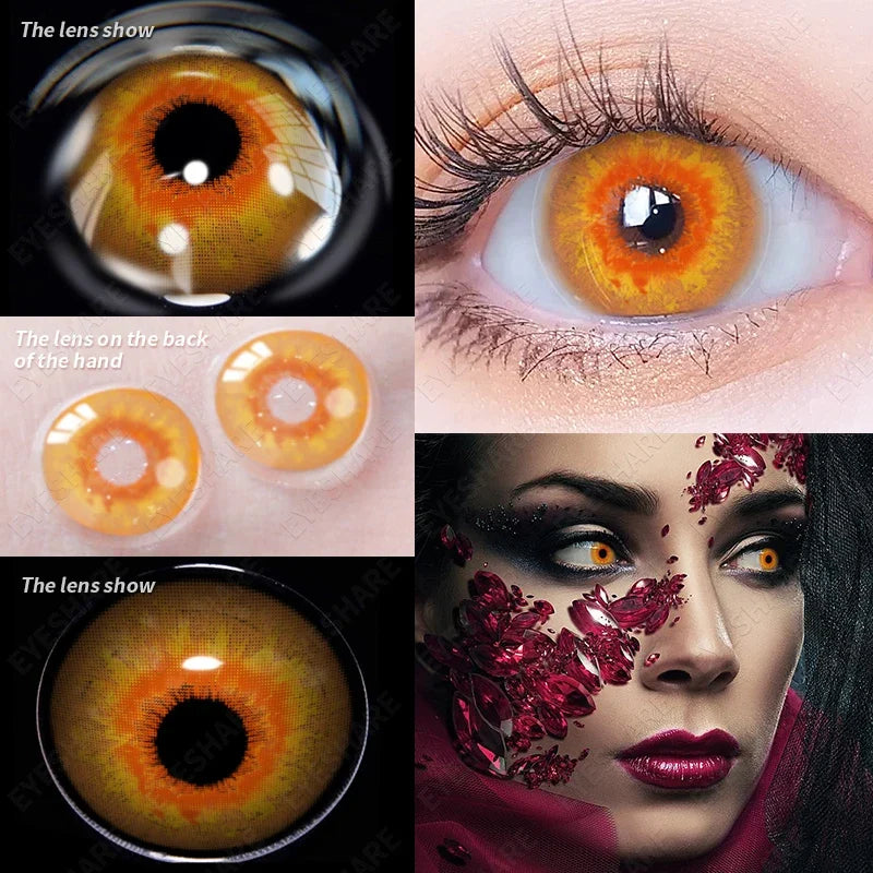 1Pair Color Contact Lenses For Eyes Anime Cosplay Colored Lenses Blue Crazy Halloween Lenses Contact Lens Beauty Makeup