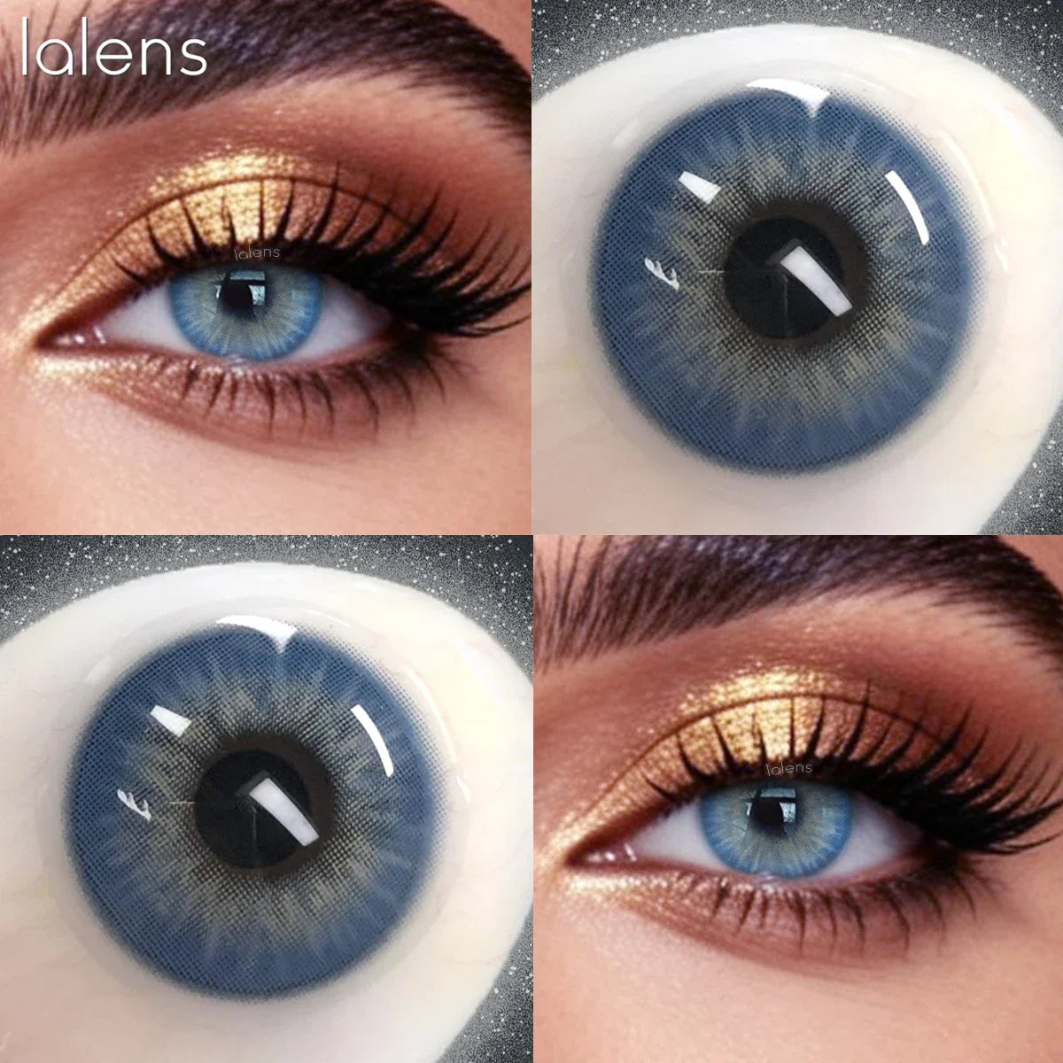 14.0mm Small Pupil Natural Sin Blue Green Colored Contact Lenses Half Yearly Soft Lens Fashion Cosmetic Eyewear Contacts