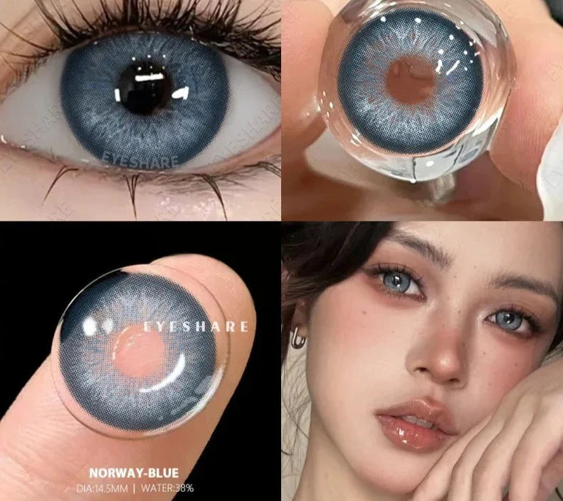 1Pair Colored Contact Lenses for Eyes Blue Contact Lenses Yearly Beautiful Pupils Gray Contact Lenses Green Contacts