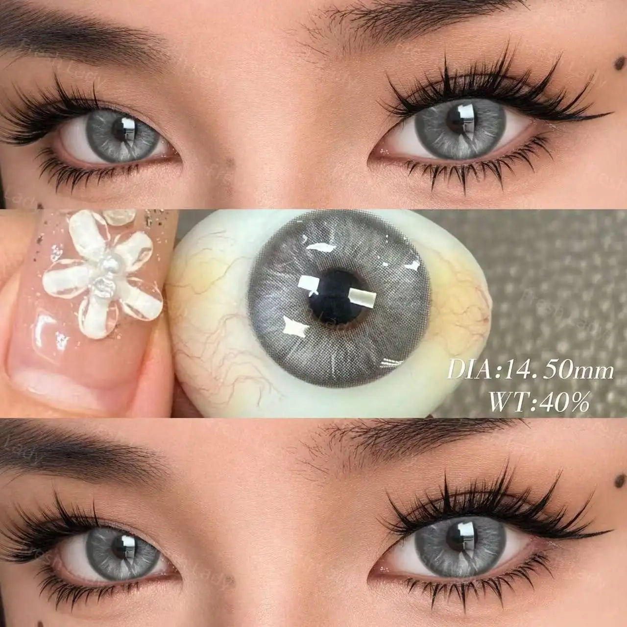 1 Pair Breeze & Chagall Series Colored Contact Lenses Natural Brown Pupils Eyes Contact lenses Gray Soft Contacts 14.20mm