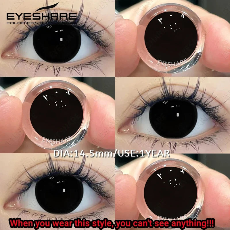 2pcs Cosplay Colored Contact Lenses Anime Cateye White Eye Lenses Halloween Red Makeup Lens Green Color Eyes Contact