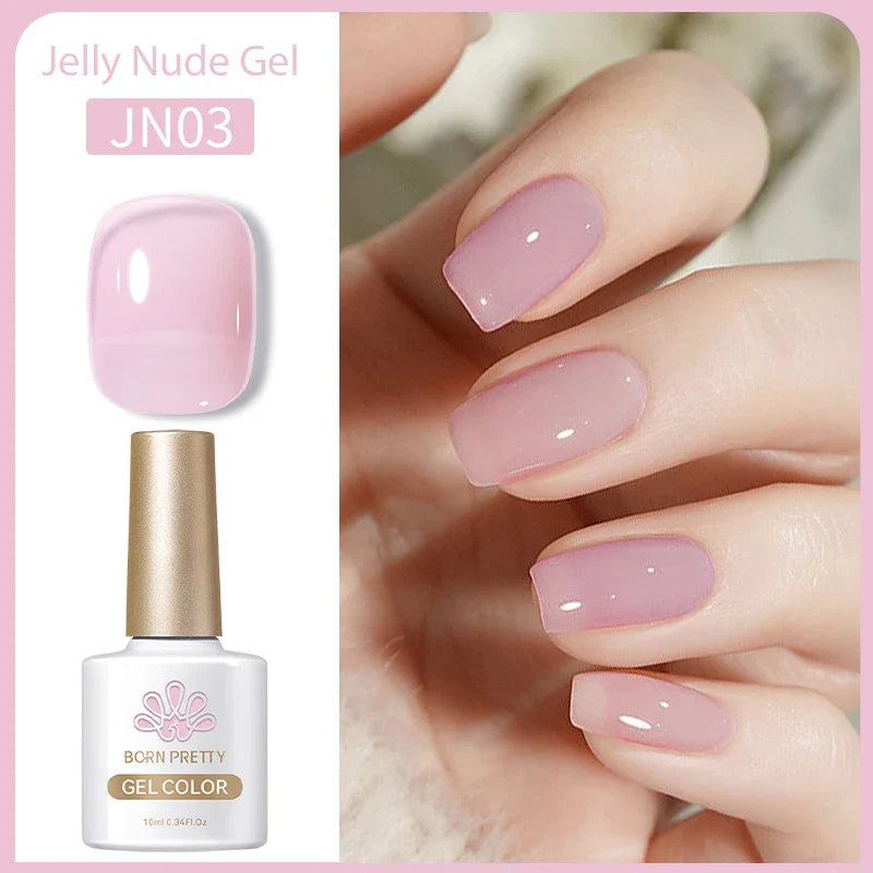 Transparen Gel Nail Polish Pink Jelly Nude Semi Transparent French Nail Camouflage UV Gel Varnish Soak Off Nail Art