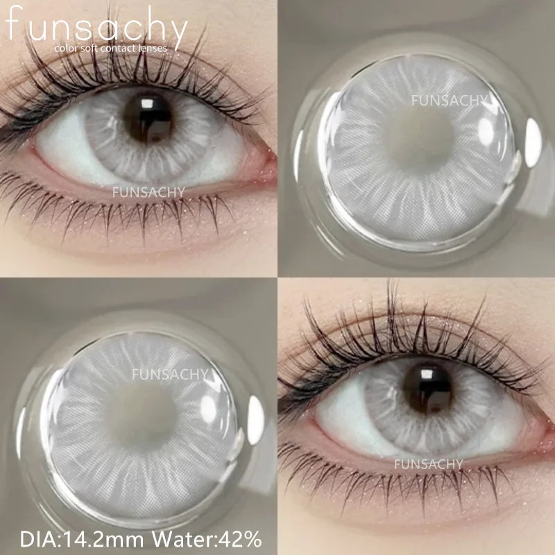 1pair Natural Color Contact Lenses for Eyes Blue Eye Lens Gray Lenses Fashion Korean Beauty Pupils Yearly Makeup Lens