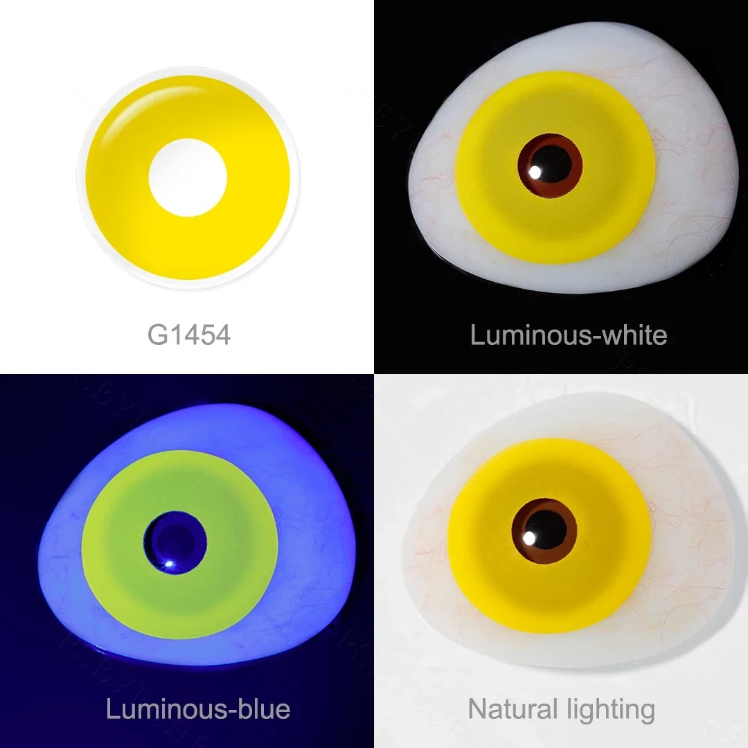 17mm Halloween Contact Lenses For Cosplay Contact Lenses Red Fluorescent Lenses Luminous Contact Lenses Yearly
