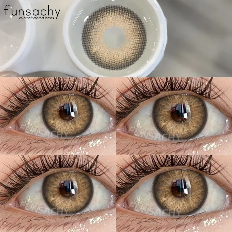 Natural Brown Contact Lense for Eyes Colorcon Blue Lenses Beautiful Gray Pupils Cosmetics Yearly Soft Eyes Contact Lens