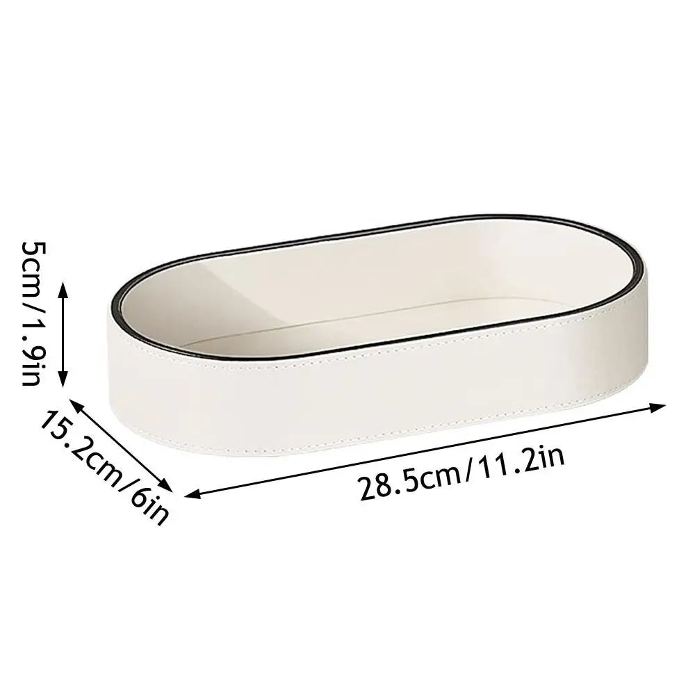 Pu Storage Box Sundry Key Storage Box Makeup Jewelry Organizer Home Entrance Desktop Tray Living Room Decoration