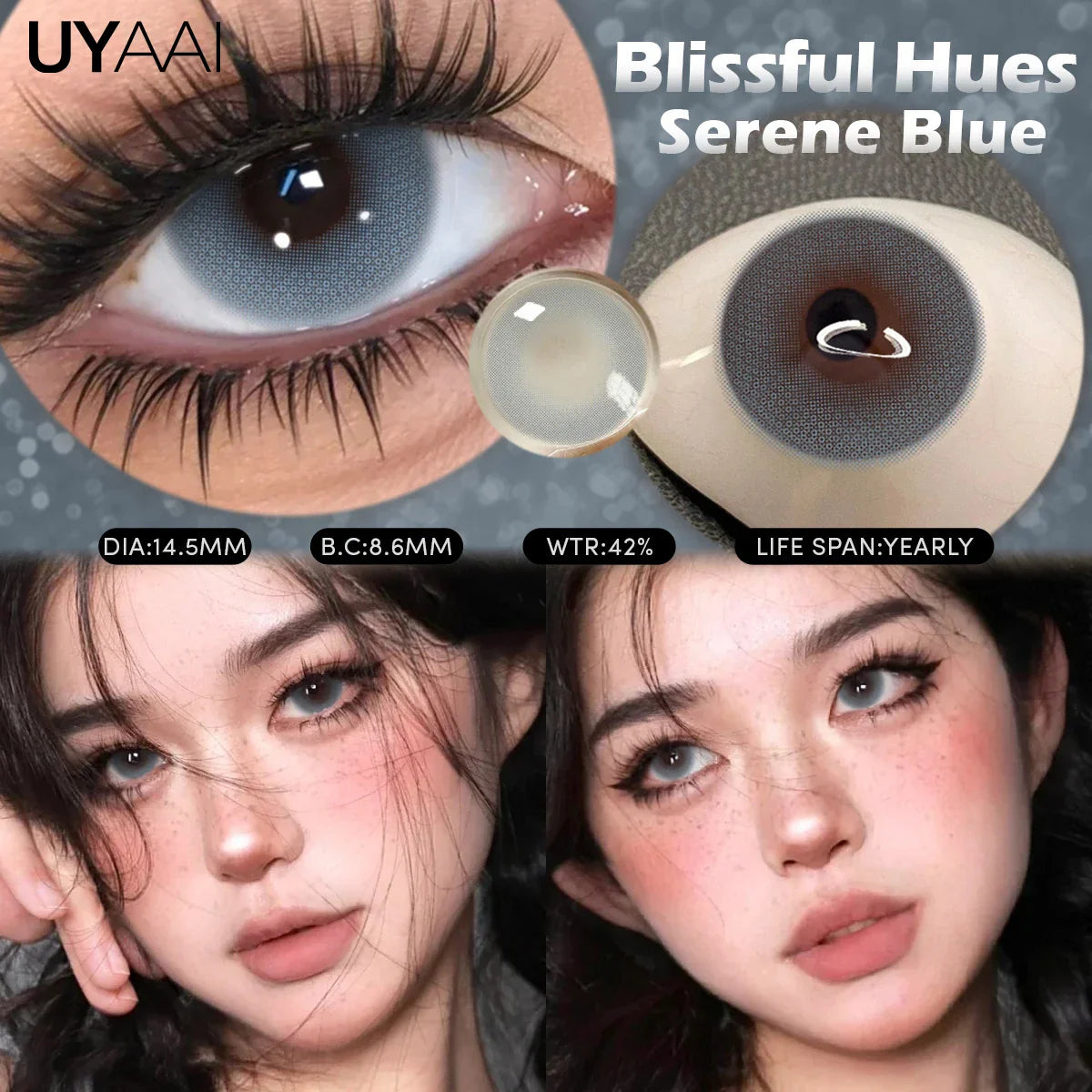 1 Pair New Color Contact Lens Natural Pupils Green Lens Makeup Colored Pupils Gray  Brown Contact Lenses y2k Beauty