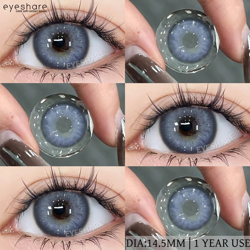 1 Pair Blue Color Contact Lenses for Eyes Cosmetic Korean Brown Contact Cosmetic Eye Contacts lenses doll'eye softlenses