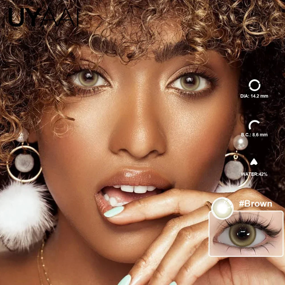 Natural Halo Shimmer Contact Lenses - Gray Brown Green Blue, Brighten Eye Look for Dating, Gathering & Daily Makeup