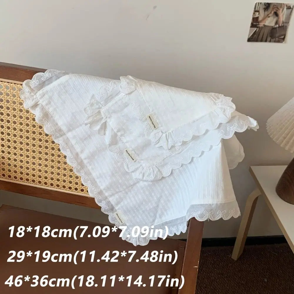 Korean Style Soft Flounced Lace Ruffle Placemats Dust-proof Multi-purpose Lace Napkins Coasters Photo Props