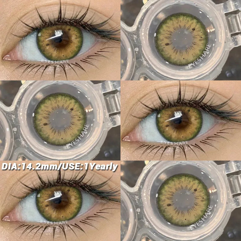 2Pcs Color Contact Lenses for Eyes Natural Gray Contacts Cosmetic Green Eye Color Lens Gray Lenses Blue Contact Lenses