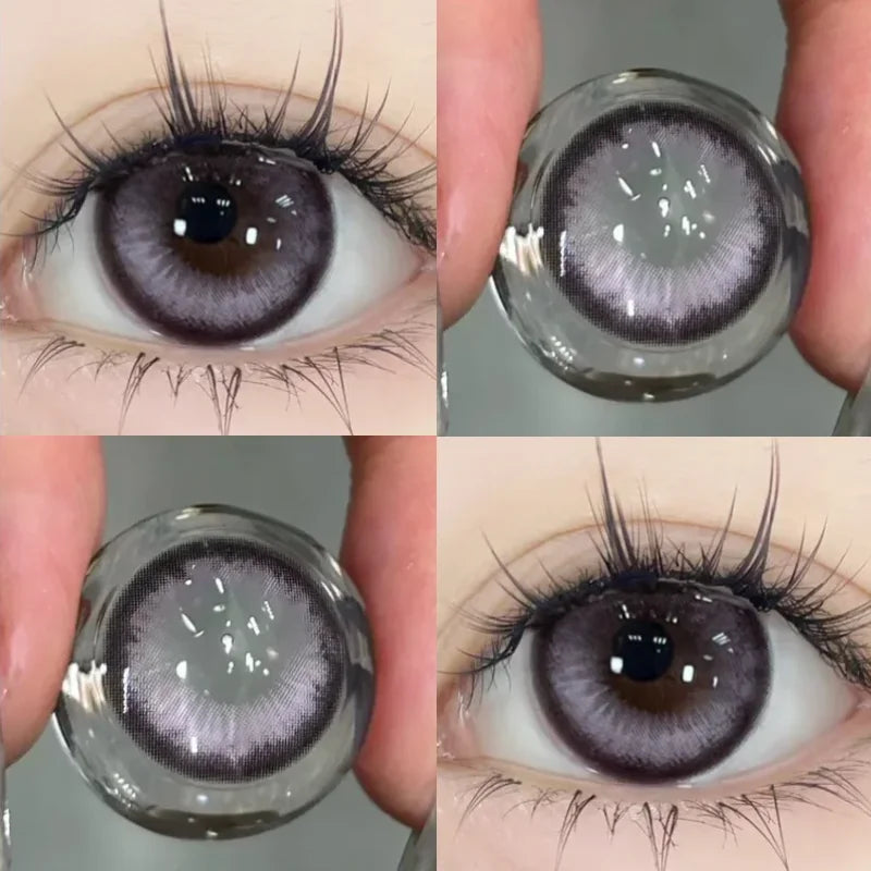 Brown Contact Lenses with Prescription 2pcs Colorful Korean Fashion Lenses Yearly Makeup Contact Lens Beauty Pupils
