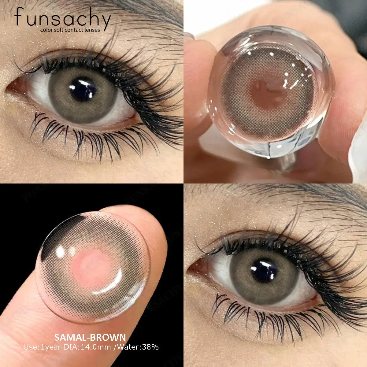 Color Contact Lenses for Eyes 1 Pair Gray Fashion Cosmetic Lenses Green Pupils Gray Natural Eye Contacts Women Eye Lens