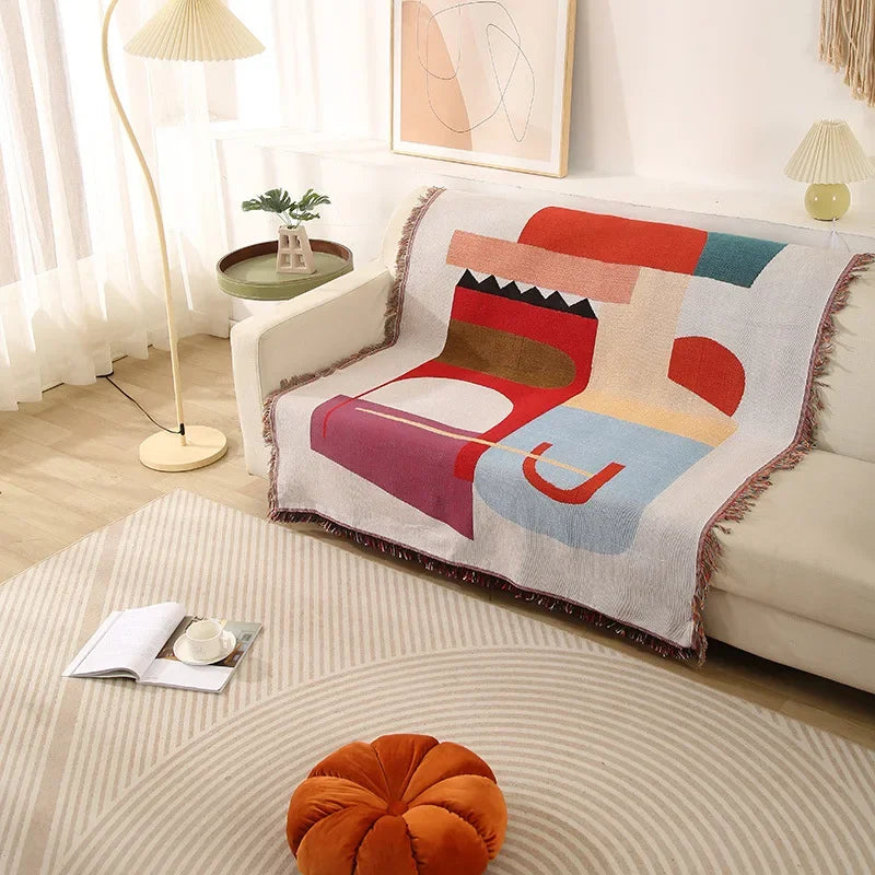 Yarn Dyed Woven Throw Blanket Sofa Cover Jacquard Bed Blankets Funky Beach Picnic Blanket Ins Wall Tapestry Home Decor