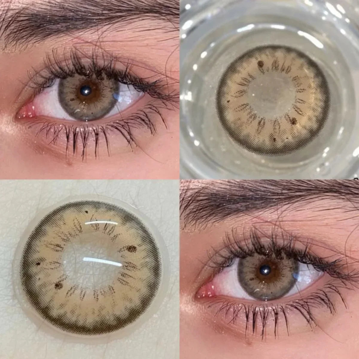14.5mm Bright Grey Colored Contact Lenses Half Yearly Disposable Soft Lens for Daily Outfit Party Look Eye Beauty Makeup