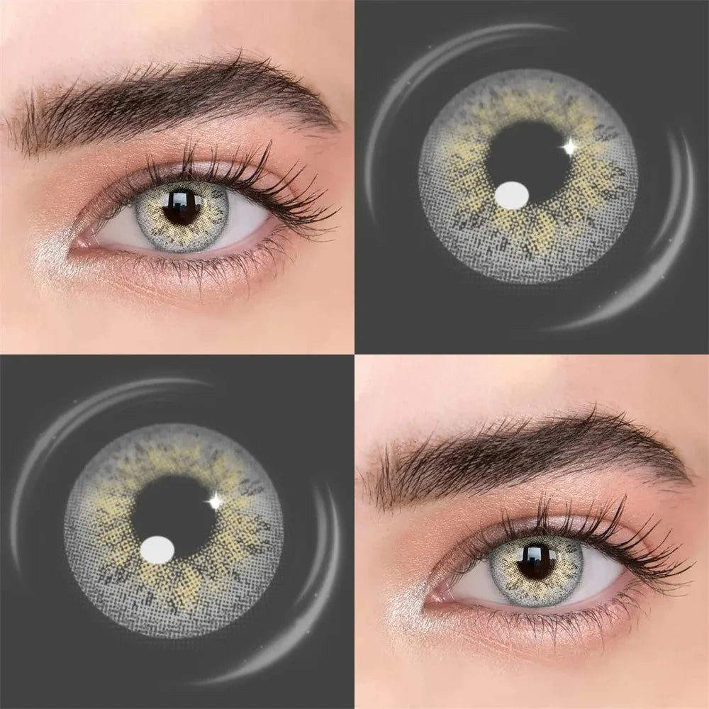 Eyes Color Contacts Colored Contact Lenses Lens Small Pupil Cosmetics Natural Grey Daily 14.0mm 2Pcs Half Year Use