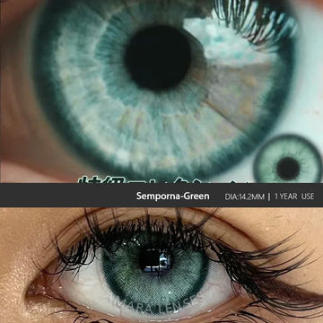 1 Pair Green Contact Lenses for Eyes Beauty Pupils Lenses Eye 14.2mm Yearly Use Fashion Blue Colored Contacts Lenses Green