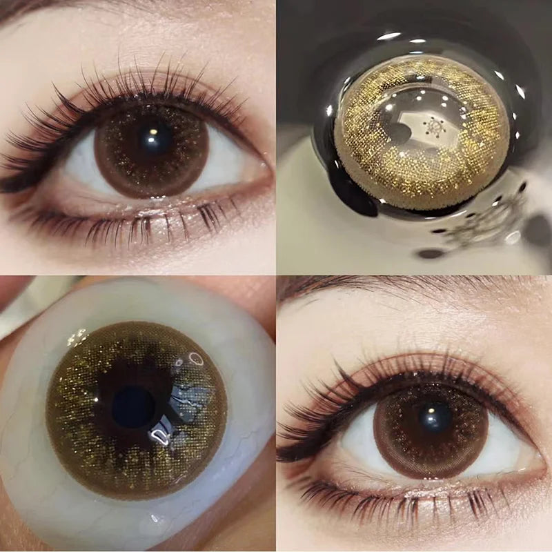 Colored Lenses For Eyes with Diopter Myopia Eyes Contacts Lens Beauty Pupil 1 Pair Natural Cosmetics Yearly New