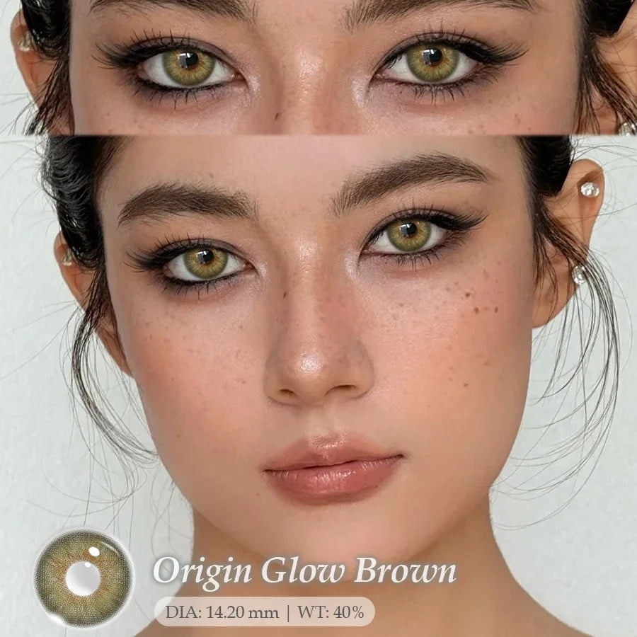1 Pair Brown Colored Contact Lenses For Eyes Natural Gray Lenses Green Eyes Contact Makeup Beauty 14.20mm Yearly