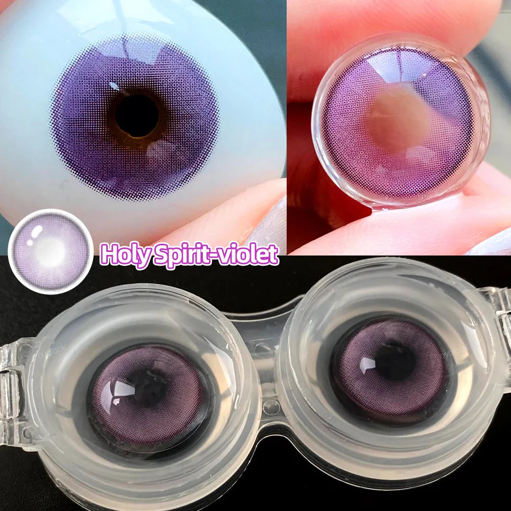 1 Pair Myopia Prescription Colored Contact Lenses Fashion Lens Beauty Pupils Blue Eye Color Lenses Purple Eye Lenses