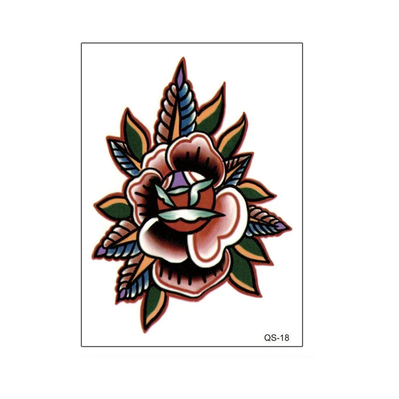 1pcs Hand Flower Rose Fake Tattoo Stickers Waterproof Temporary Tatto Body Art for Girl Women Men
