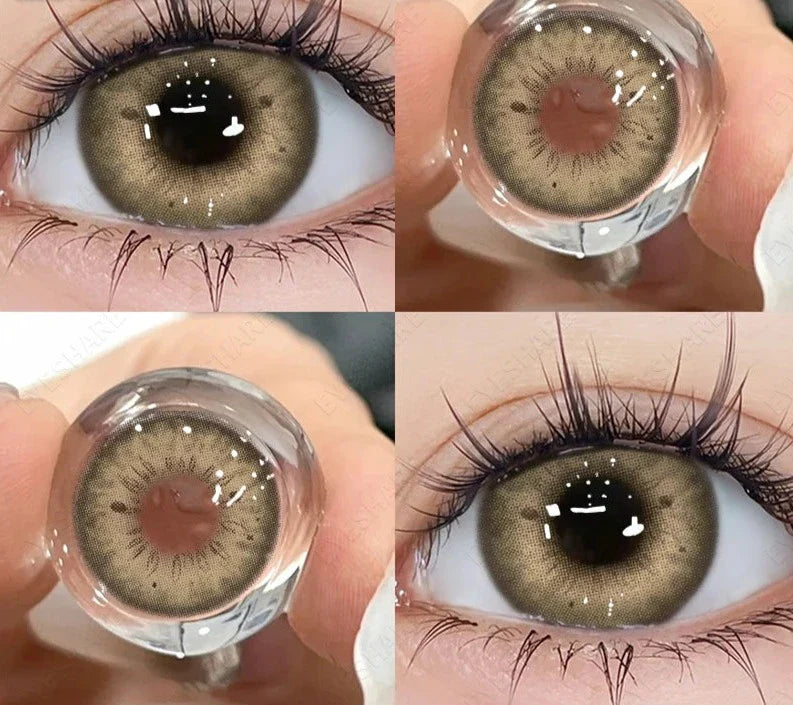 1Pair Fashion Colored Contact Lenses for Eyes Natural Contact Lenses Blue Eye Lenses Gray Pupils Yearly Cosmetic Lens