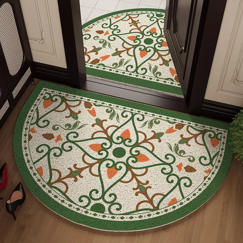 Semi-Circular Shape Wire Loop Entrance Door Mats PVC Hallway Floor Mats Kitchen Bathroom Carpets Home Decor Door Feets Area Rugs