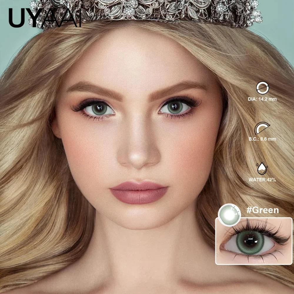 Natural Halo Shimmer Contact Lenses - Gray Brown Green Blue, Brighten Eye Look for Dating, Gathering & Daily Makeup