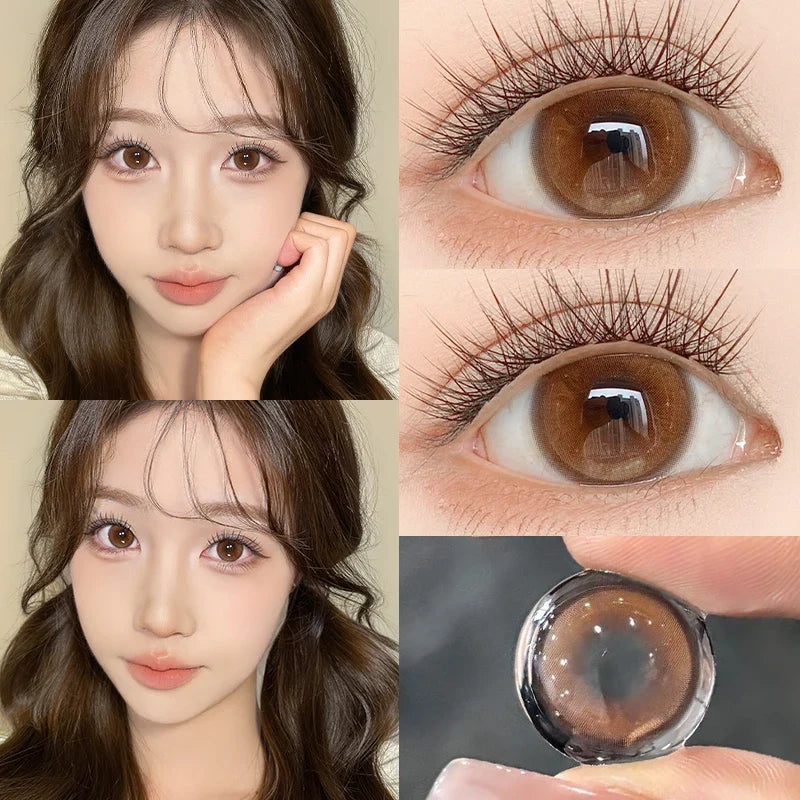 1Pair Color Contact Lenses Makeup Beauty Soft Lenses Brown Pupils Yearly Comfort Health Lenses Contacts Natural Hot