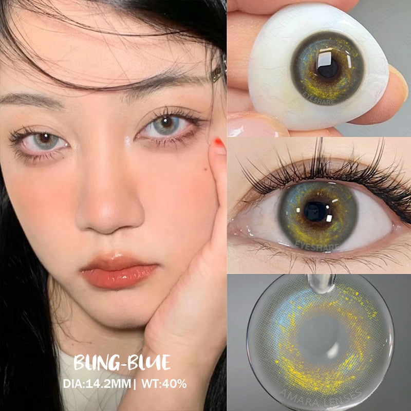 new style 1 Pair Color Contact Lenses with Natural Eye Contact Lenses Blue Brown Green Lenses Pupils Beauty Color lens