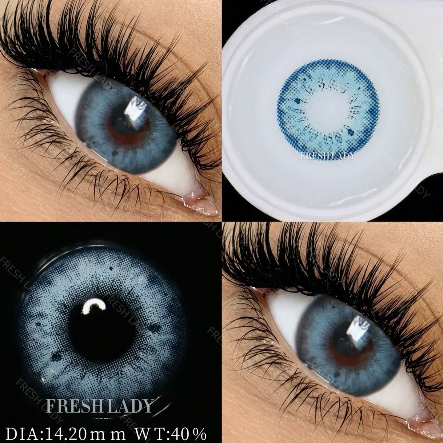 1 Pair Green Colored Contact Lenses Natural Pupils Eyes Soft lenses Soft Contacts 14.00-14.50mm Yearly Disposable