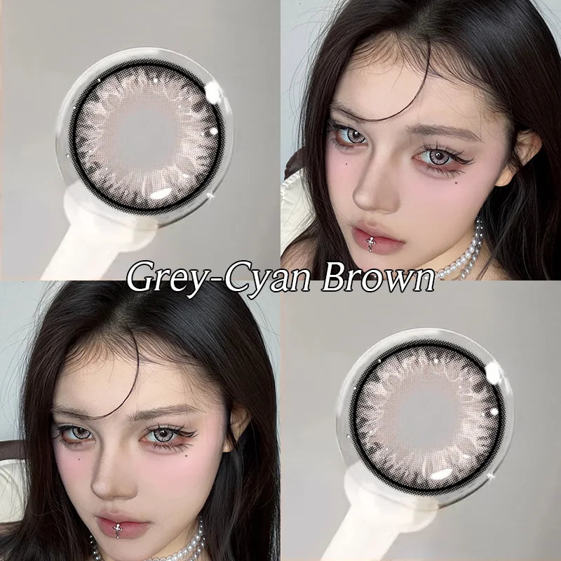 2pcs Hot Sale Natural Color Contact Lenses for Eyes Myopia 0~-8.00 Degree Korean Lenses Beauty Grey Eye Contacts Lens