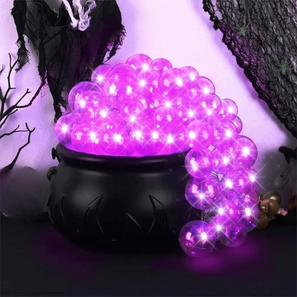 Luminous Halloween Bubbling Cauldron Decoration Purple Light Remote Control Bubbling Witch Bowl Plastic DIY