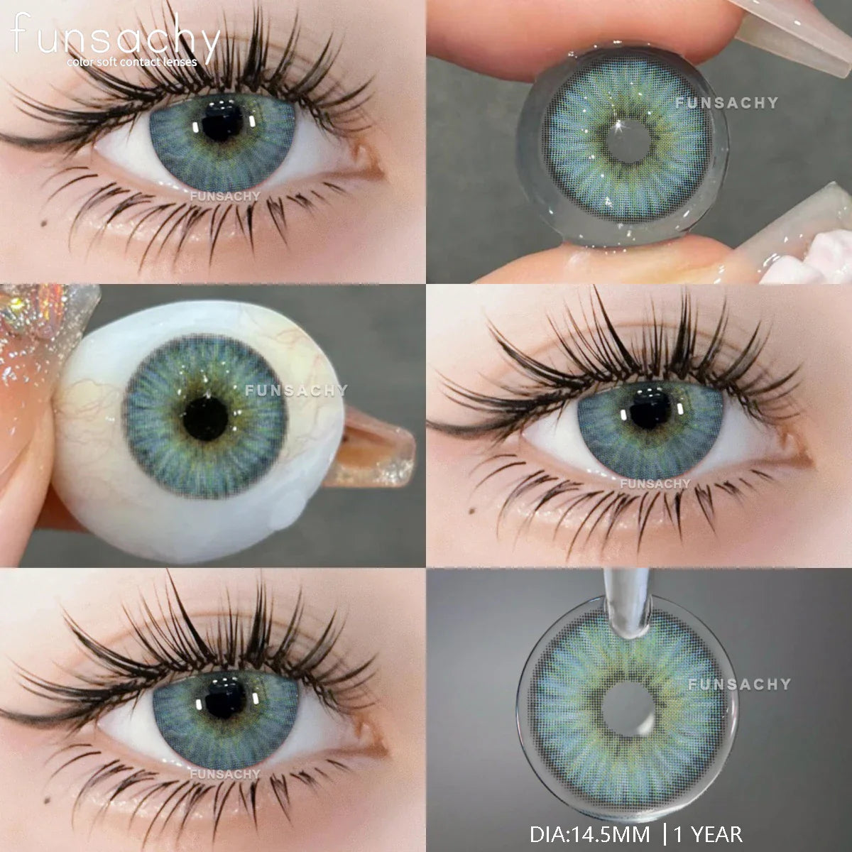 2Pcs Natural Gray Contact Lenses Yearly Brown Colorcon Makeup Blue Pupils Green Lens for Eyes High Quality Soft Contact
