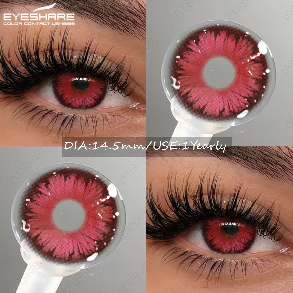 Color Contact Lenses for Halloween Vampire Cosplay Cosmetic Contact Lens Anime Lenses with Red Pupils for Parties Year
