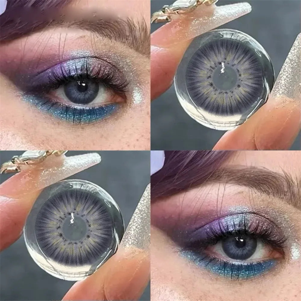 Eye Eyes Color Contacts Colored Contact Lenses Lens Daily Prescription Cosmetics Myopia Natural 2Pcs 12 Months 1 Year