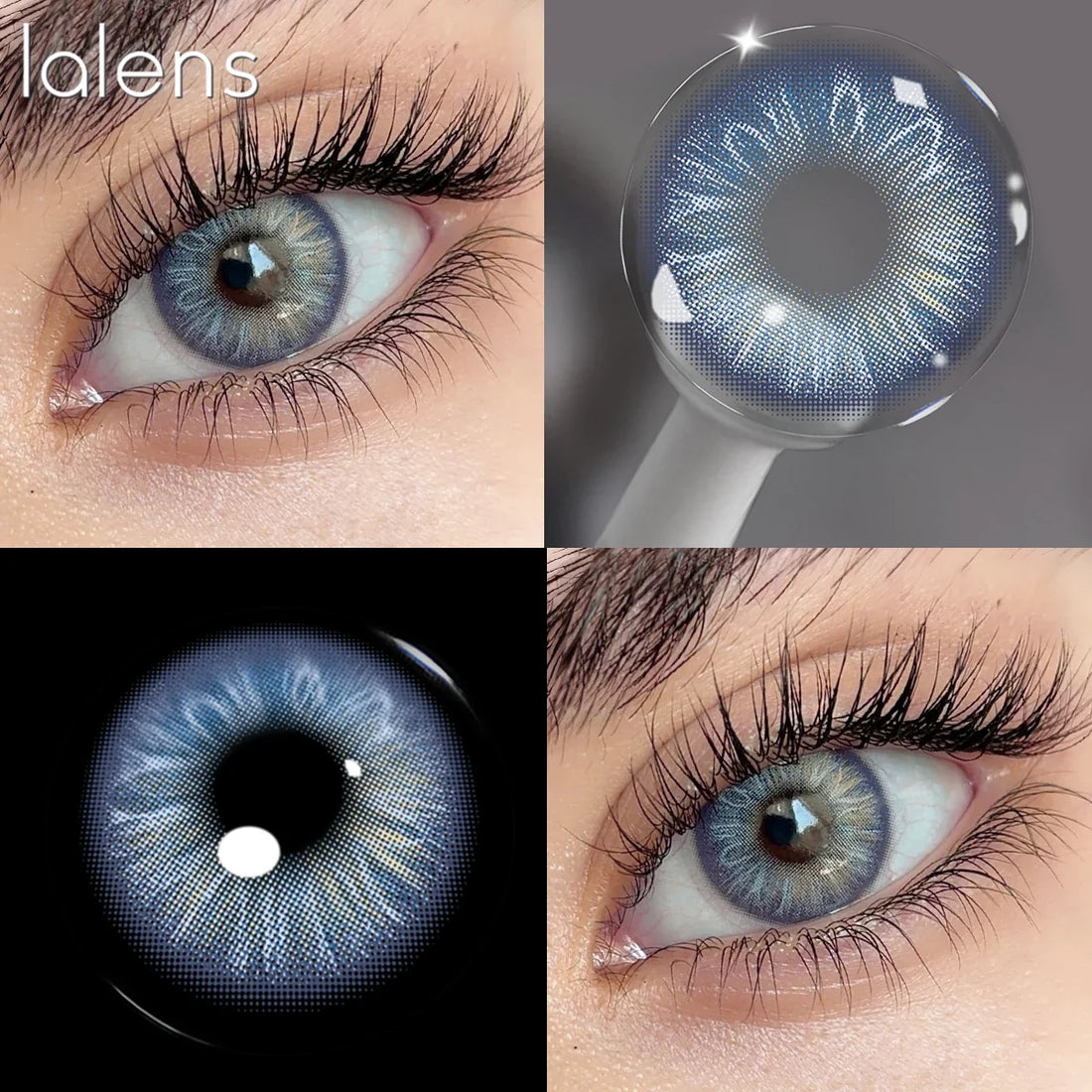 Blue Gray Natural Contact Lenses 1 Pair Half Year Eye Enlarging Cosmetic Lenses Natural Beauty for Daily Makeup