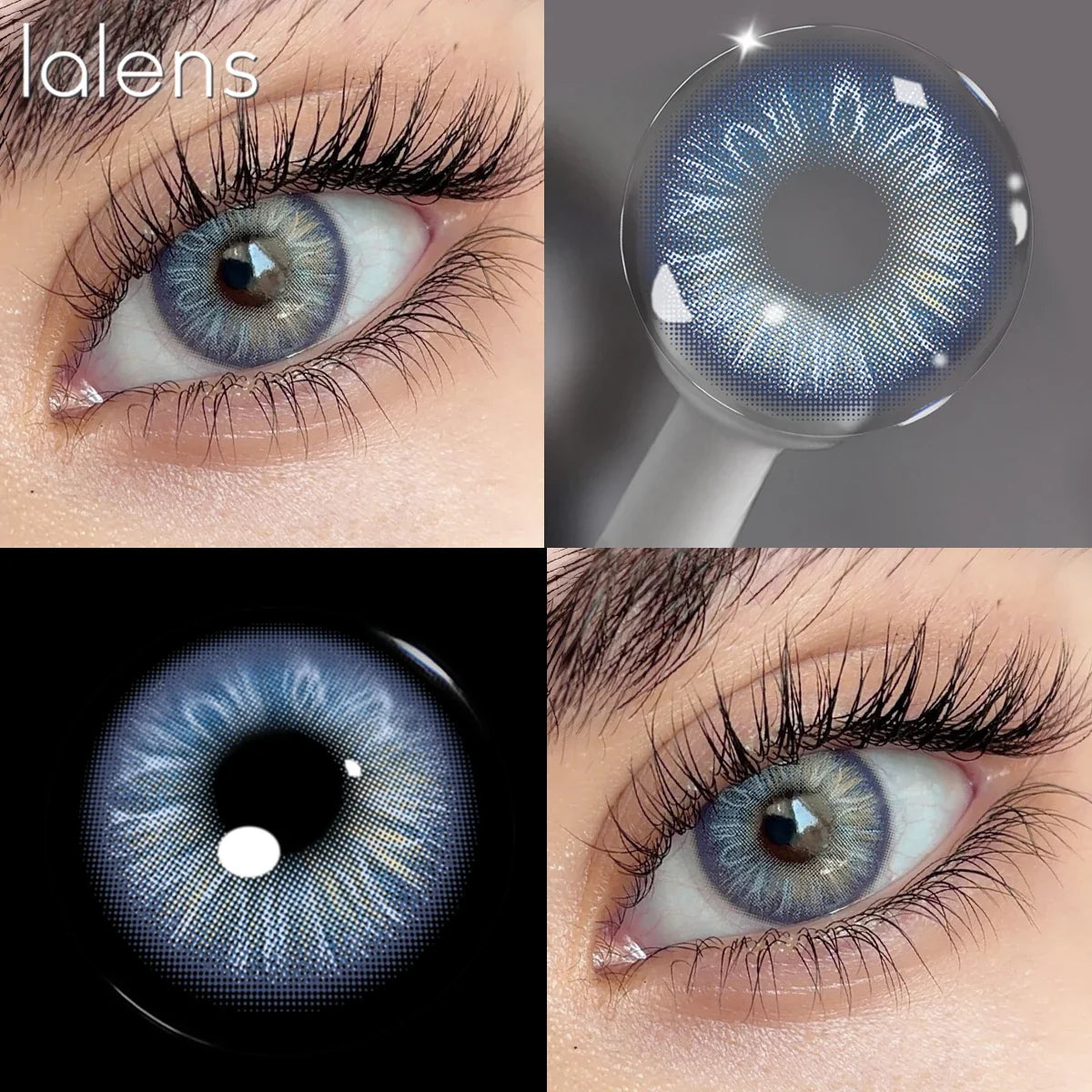 Blue Gray Natural Contact Lenses 1 Pair Half Year Eye Enlarging Cosmetic Lenses Natural Beauty for Daily Makeup