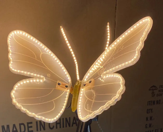 40cm 60cm of LED Outdoor Simulation Dynamic Static Butterfly Lights Holiday Party Decorations Butterflies Dynamic Insect Lights