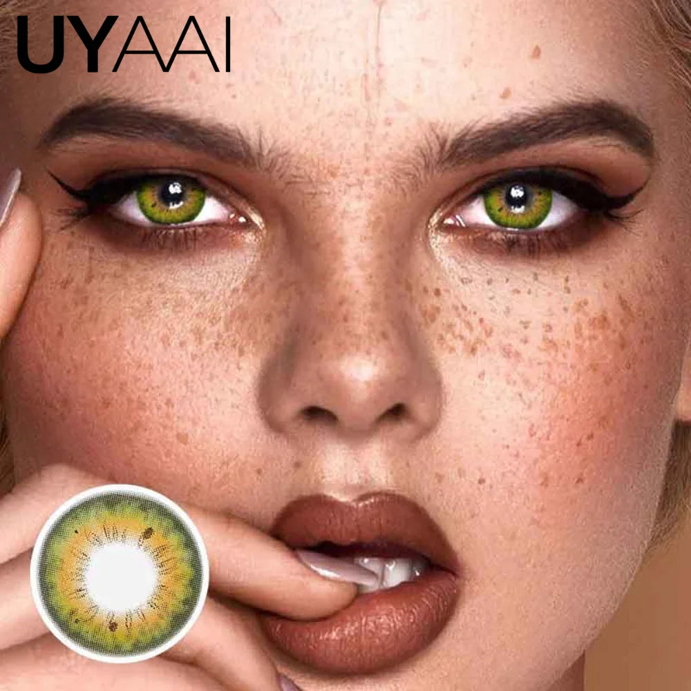 1 Pair Contact Lenses with Natural High Color Saturation & Defined Edge, Soft Age-Reducing Ambience