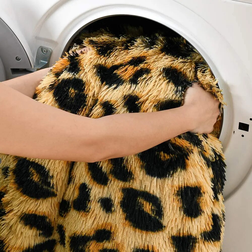 Luxury leopard Stitch Throw Blanket room decor plaid bedspread baby blankets hairy winter bed covers Sofa cover big thick furry
