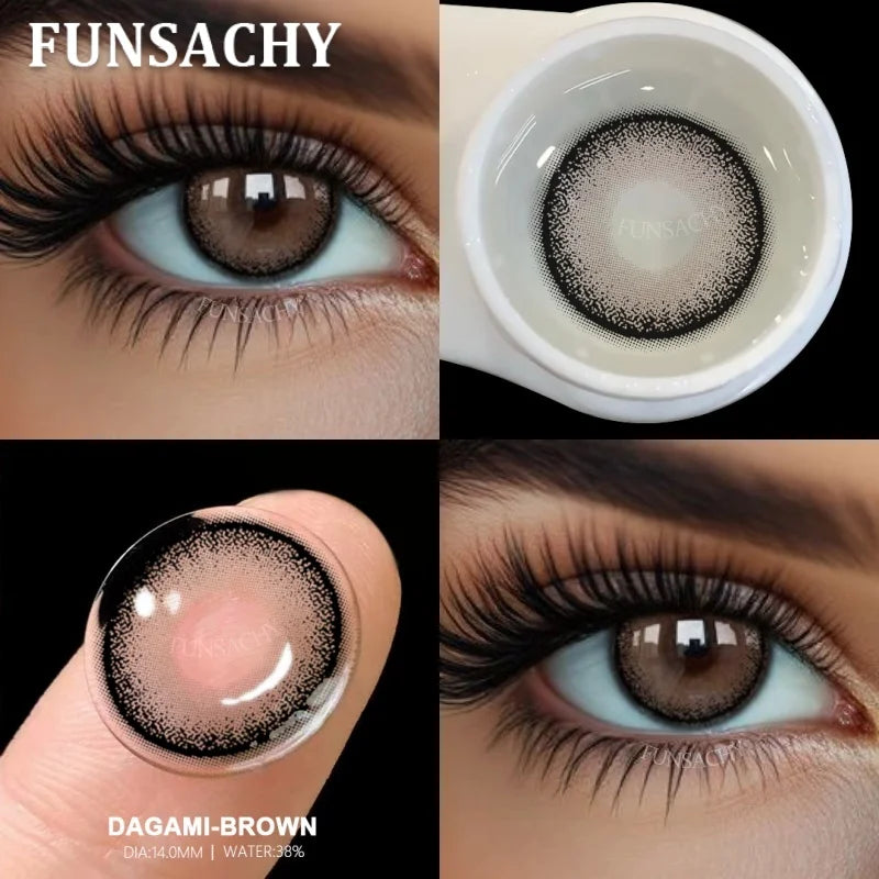 1 Pair New Color Contact Lenses Beautiful Pupil Fashion Soft Brown Black Small Diameter for Eye Grey Lenses for Student