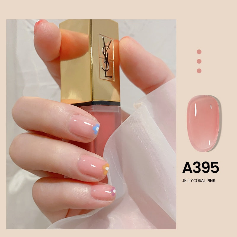 7.3ml Jelly Gel Nail Polish Transparent Nude Manicure Top Coat SemiPermanent Polish Soak Off UV LED Gel Art Nail Varnish