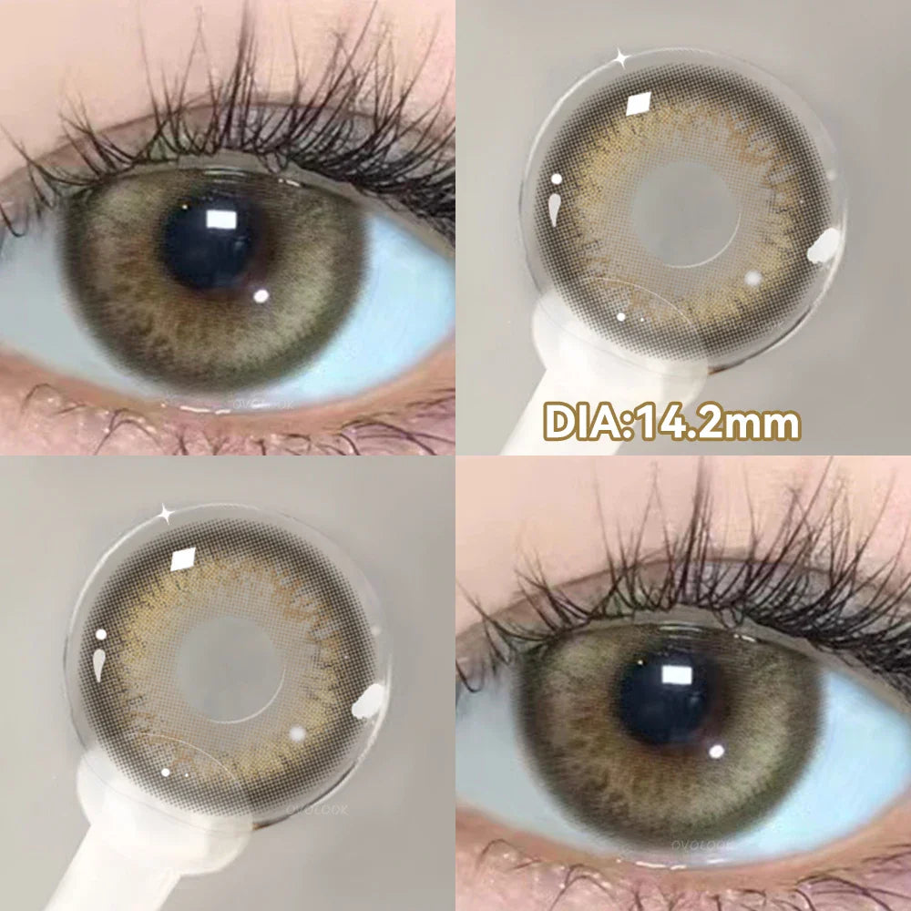 (2pcs)1Pair Myopia Color Contact Lenses for Eyes Fashion Prescription Lenses Beauty Pupils Blue Green Brown Grey Lenses
