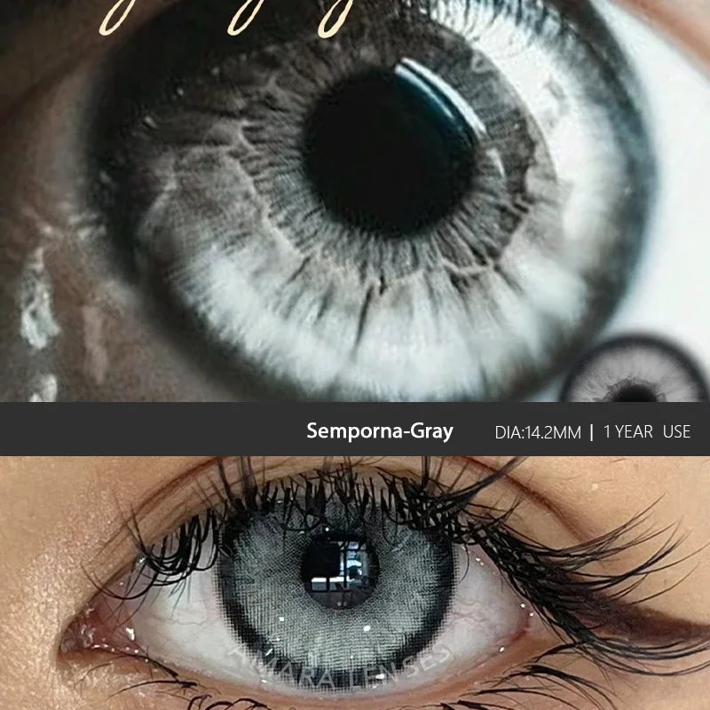 1 Pair Green Contact Lenses for Eyes Beauty Pupils Lenses Eye 14.2mm Yearly Use Fashion Blue Colored Contacts Lenses Green